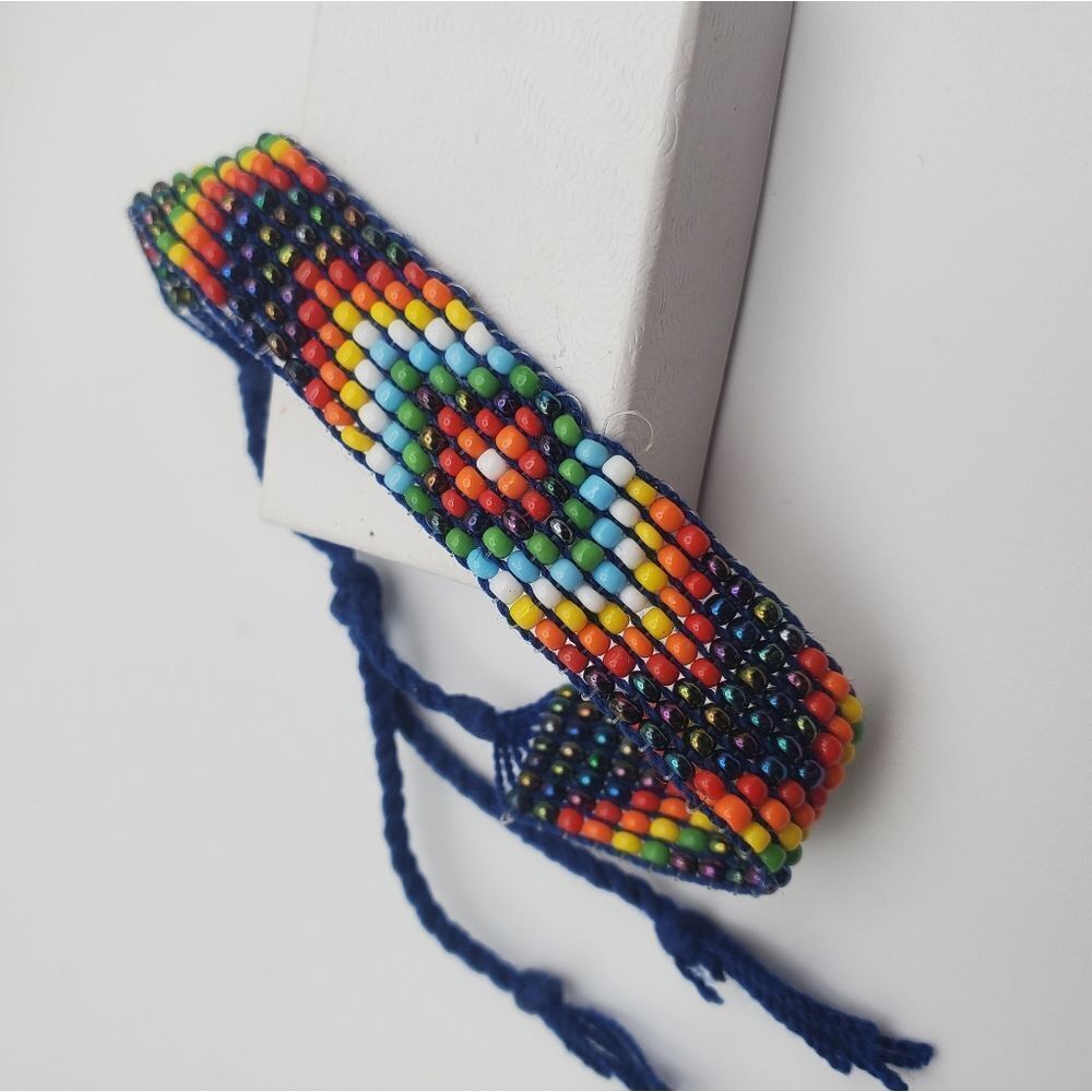 Color melt afghan beaded bracelet‎ B1216